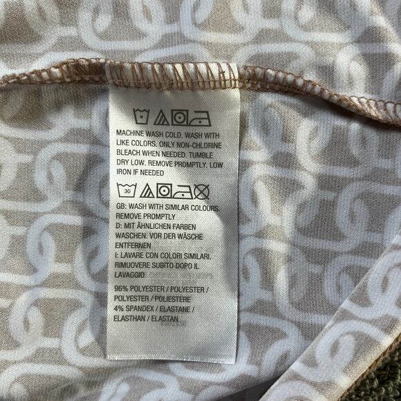 Susan Graver Top‎ Womens 2X Brown White Chain Print Cap Sleeve Casual Stretch - Picture 7 of 9